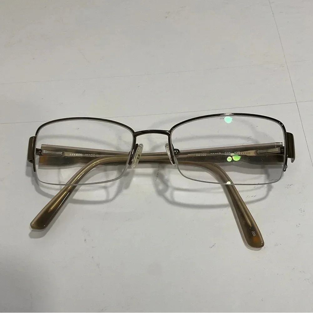 Valentino Vintage Logo Brown Metal Eye Glasses Eyeglasses Casual 52 17 135